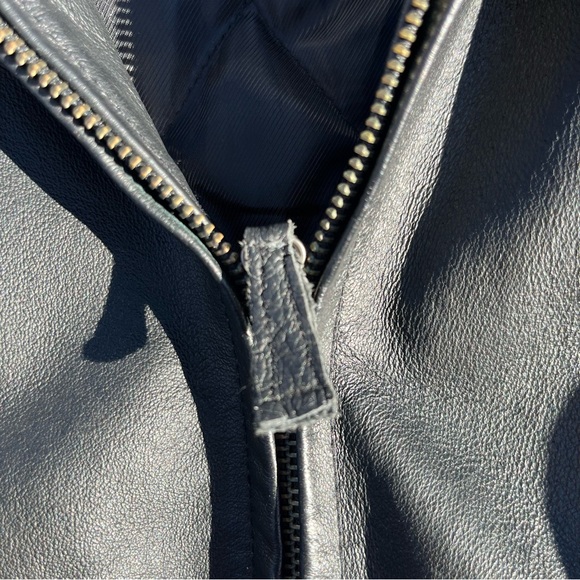croft & barrow Black Leather Jacket Men’s Large - Picture 3 of 12